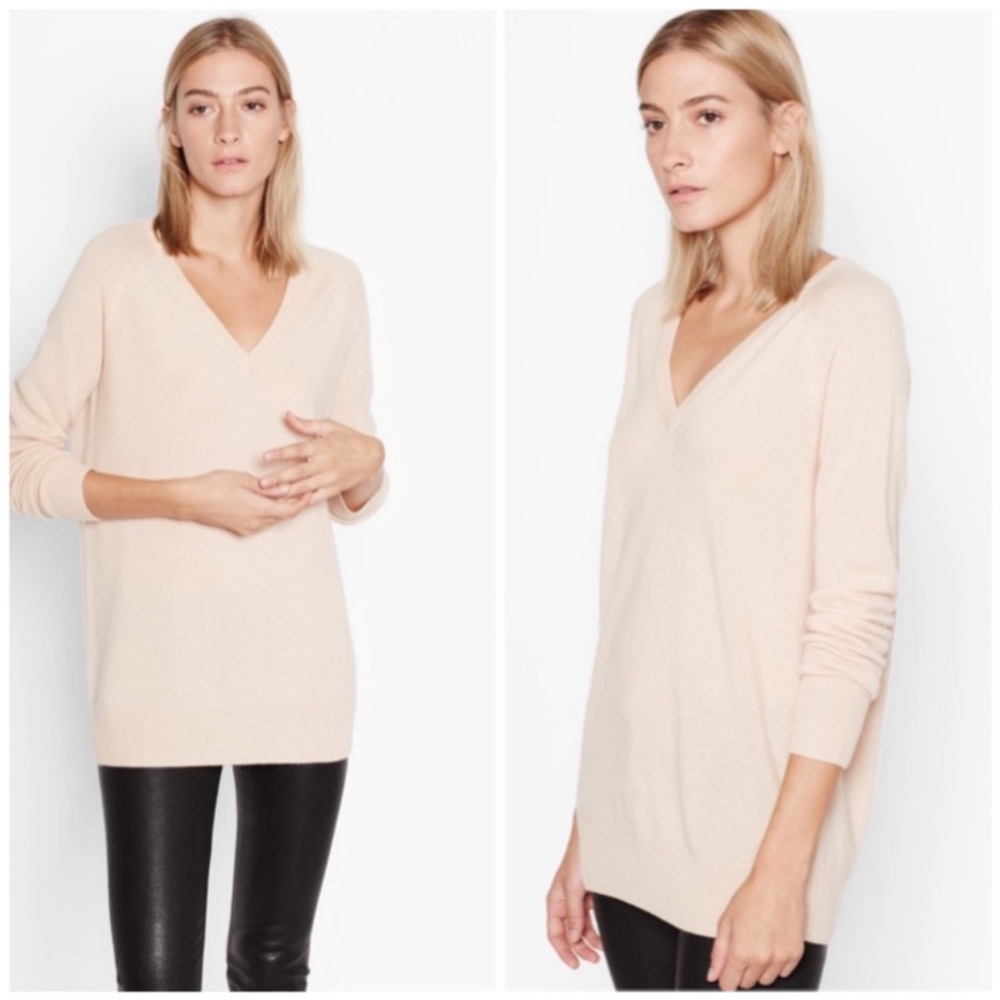 Equipment Femme Asher V-Neck 100% Cashmere Sweater Ivory / Cream size XSmall